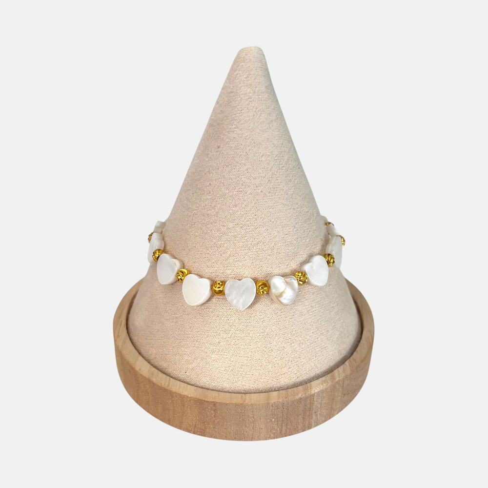 White Heart Adjustable Bracelet